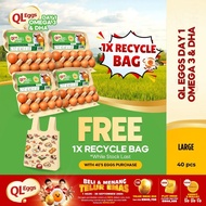 QL Eggs Day 1 Omega 3 & DHA - Large 40pcs Fresh Egg Farm Fresh Egg Telur Segar