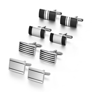 4 Pairs Cufflinks Set CuffLinks For Mens Wedding Souvenirs Groomsmen Gift Man Shirt Cufflink With Bo