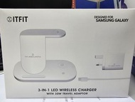 SAMSUNG ITFIT 3合1無線充電板(白色) + 30W快充火牛