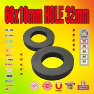 SUPER STRONG FERRITE MAGNET Ring 60x10mm - 60 x 10 mm HOLE 32mm