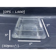 OPS L500 | [5"] Square Plastic Container | 50pcs+/- | READY STOCK
