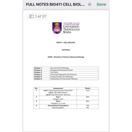 BIO411 CELL BIOLOGY [SELF NOTES]