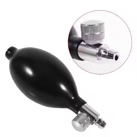 Replacement Black Manual Inflation Blood Pressure Latex Bulb With Release Valve for Sphygmomanometer