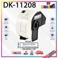 (READY STOCK) Label Film Tape DK11208 (Black On White)QL550/QL570/QL700/QL720/QL800/QL820NWB/11208/D