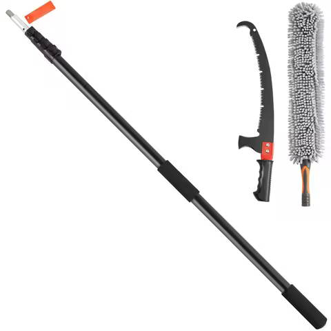 Manual Pole Saw Extendable Tree Pruner 4.9-20 FT Aluminum Alloy Pole Saws for Tree Trimming with Che