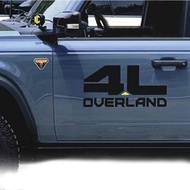 Pair Off Road Overland 4L Sticker Door Decal Blackout Graphics Vinyl for Ford Bronco