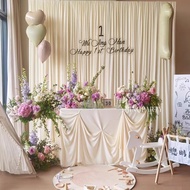 Elastic Fabric Photography Backdrop 1m5 x 3m Nu Color for Birthday Decoration, Wedding Theater, Fest