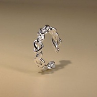 韓國風心形線條開口戒指 | 愛心扭紋指環 | 情侶對戒 | 925純銀 |