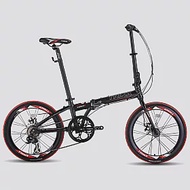 BIKEDNA KA2007D 20吋7速 碟煞鋁合金摺疊車/小折 高CP值折疊車-黑紅