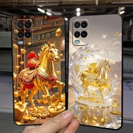 Case for oppo a54 4g / a54 5g with yellow horse print CNY of the horse