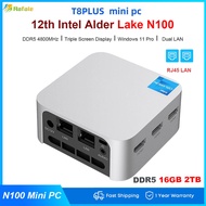 T8 Plus 12th Gen Intel N100 Mini PC Desktop Gaming Computer DDR5 16GB Dual LAN Three HDMI Desktop