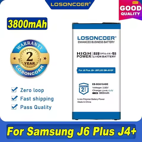 LOSONCOER 3800mAh EB-BG610ABE Battery For Samsung Galaxy J6+ J6 PLUS SM-J610F / J4+ 2018 SM-J415 / J