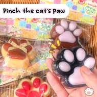 Cat Paw Mochi Taba Squishy Fidget Toy Mini Kawaii Plush Cat Paw Slow Rebound Pinch Decompression Toy