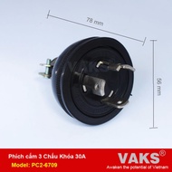 [HCM]Phích cắm điện locking 1 pha 3 chấu khóa 30A - PC2-6709 (CAO SU) - dùng trong ngành may