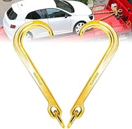 KITUYOTO 15 Inch J Hook 2 Pack | Tow Hook | Yellow Zinc Plated J Tow Hook with Link | Tow Hook on Co
