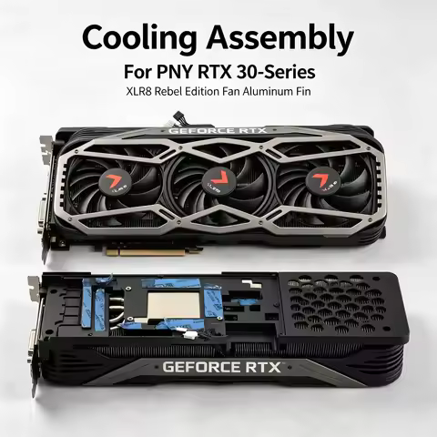 Custom Replacement Cooling Assembly – For PNY GeForce RTX 30-Series XLR8 & Rebel Ed., Includes Fan &