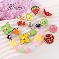 Slipper Charm, jibitz Cross Metal Fruit Theme, Luxurious Stone - TM39