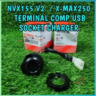 YAMAHA NVX155 V2 / X-MAX250 TERMINAL COMP USB SOCKET CHARGER ORIGINAL 100 % ( BB8-H254B-00 )