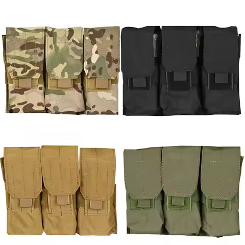 Triple MOLLE Magazine Pouch Rifle Pistol Airsoft Paintball Hunting Mag Bag M4/M16 5.56 .223 AK 7.62 
