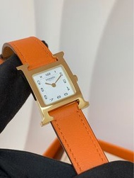 全新🆕Hermes Heure H watch, Small model, 25 mm H手表⌚️橙金 配貨 折扣🔥