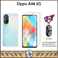 3IN1 Anti Gores Bening Lubang Kamera Oppo A98 5G A95 4G 5G A96
