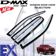 Isuzu DMAX D-MAX 2021 to 2025 INJECTION Window Door Rain Visor BLACK WHITE Thailand Quality ( Car Ac