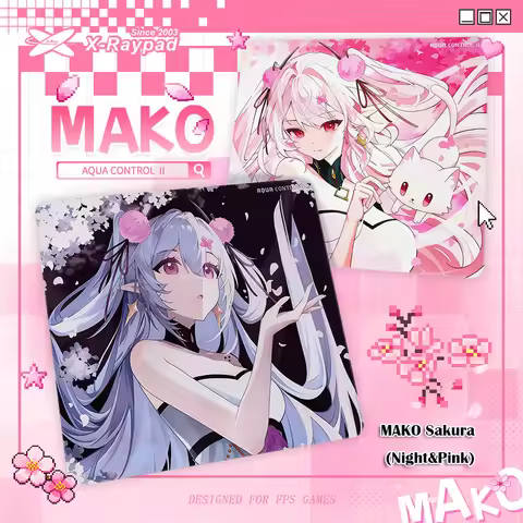 360x300x4mm X-Raypad Aqua Control II Gaming Mouse Pads – MAKO Sakura Night&Pink
