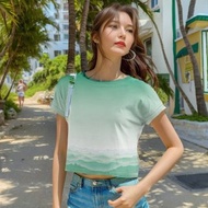 山系短袖 T Shirt 綠色群山 原創設計 速乾物料