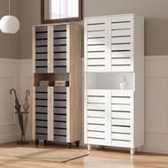 Furniture Mart BELLA TORI 4 door high wooden shoe cabinet / storage cabinet / rak kasut murah