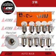 10PCS/SET Halogen Bulb/Auto Bulb Single Contact 53 G11 12V 24V 3W Car Truck Signal Brake Light Inter
