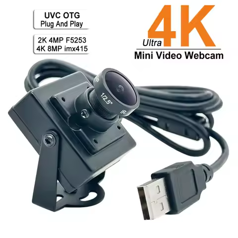 Ultra 4K 8MP Mini USB Webcam 160Degree 120 Degree Wide Angle 2K 4MP UVC OTG 30fps CCTV Security Came