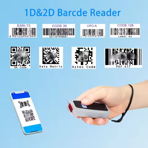 3 IN 1 wireless BT 5.0 version 1d 2d qr mini portable barcode scanner for retail store supermarket p