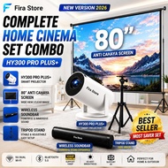 [FREE TRIPOD] HY300 PRO+ PLUS ORI Rumah Pawagam Projektor Kombo Set 4k 5G Audio