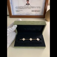 Van Keya Bao (Vca)Van Cleef Four-Leaf Lucky Alhambra Series Pork Belly White Mother Shell Bracelet