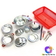 Bộ Đồ Chơi Nấu Ăn Bằng Nhôm Nấu Ăn Thật An Toàn Sức Khoẻ Đồ Chơi Cho Bé Gái Làm Bếp Mini Nhiều Dụng