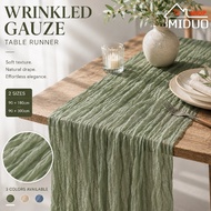 Boho Semi-Sheer Gauze Table Runner 90*180CM/90*300CM Wedding Birthday Party Decor Table Runner