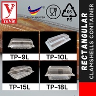 Ops Clamshell TP9L/TP10L/TP15L/TP18L/Clear Disposable Plastic Food Tray Box / Bekas Kuih TOLI