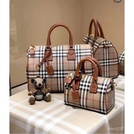 Classic bbr Boston Bag mini Boston Pillow Bag Retro Bag Ladies Bag Female Bag Burberry mini Boston B
