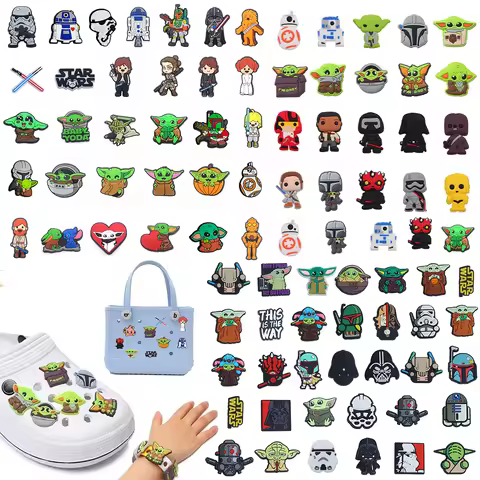 10-100pcs Cartoon Hot Toys Star Wars Series PVC shoe Charms Accessories Detachable DIY Shoe Decorati