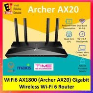 FtGJ TP-LINK WiFi6 AX1800 (Archer AX20) Gigabit Wireless Wi-Fi Router For UniFi / M.xis / Time Fiber