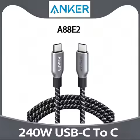 Anker Prime USB C to USB C Cable, 240W 3ft 6ft Fast Charging USB C Cable, Upcycled-Braided Nylon Wit