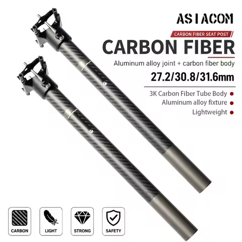 ASIA COM 3K Weave Carbon Seatpost Ultralight Road MTB Bicycle Saddle Post Available in 27.2/30.8/31.