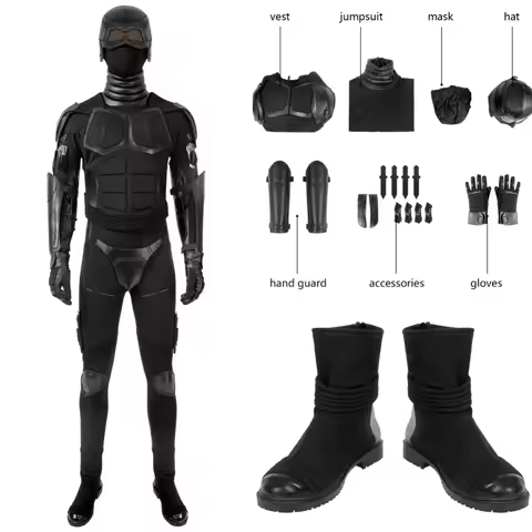 Black Noir Cosplay Costume The Boys Black Noir Outfit Halloween Comic Con Deguisement for Man