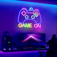 Gamer Neon Sign for Game Room Decor, Game On Neon LED Sign for Gamer Wall Decor, Gaming Neon Light S