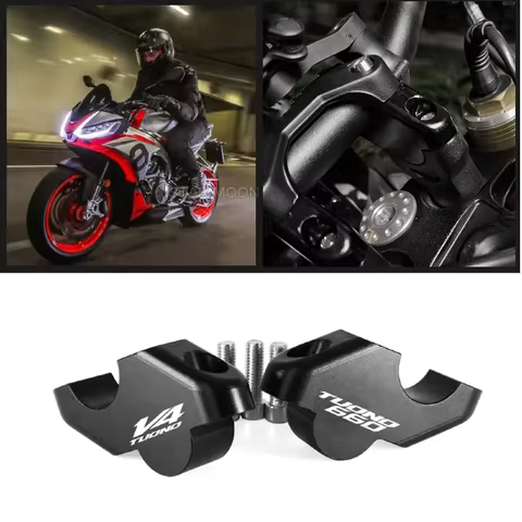Handlebar Riser Clamp Heighten Move Back Adapter For Aprilia Tuono 660 （ 2021- ） V4 1100 Factory RF 