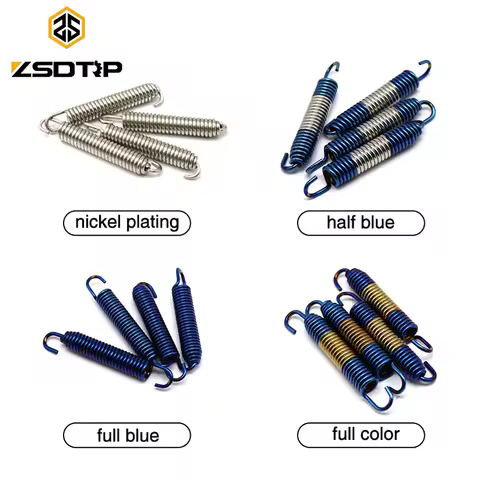 ZSDTRP 2 pcs Motorcycle Exhaust Pipe Muffler Springs 75mm Stainless Steel Springs Exhaust middle pip