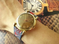 50's 古董 VINTAGE CLARENZIA  750/18K玫瑰金實金 蟹爪腳樹榴面PP古典針 上鏈錶