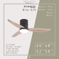 [INSTALLATION] - FANCO RITO - 3 / RITO - 5 46 48 52 &amp; 54 Inch DC Motor Ceiling Fan with 3 tone LED Light and Remote Control
