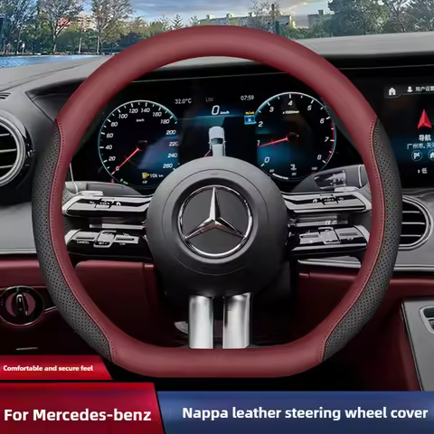 Leather Car Steering Wheel Cover for Mercedes Benz W204 W164 GLC X253 W205 W164 GLK X204 CLA GLB W22