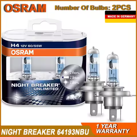 OSRAM Night Breaker Unlimited H4 64193NBU H7 64210NBU Halogen Headlight 12V 55W 12V 3600K +110% Brig